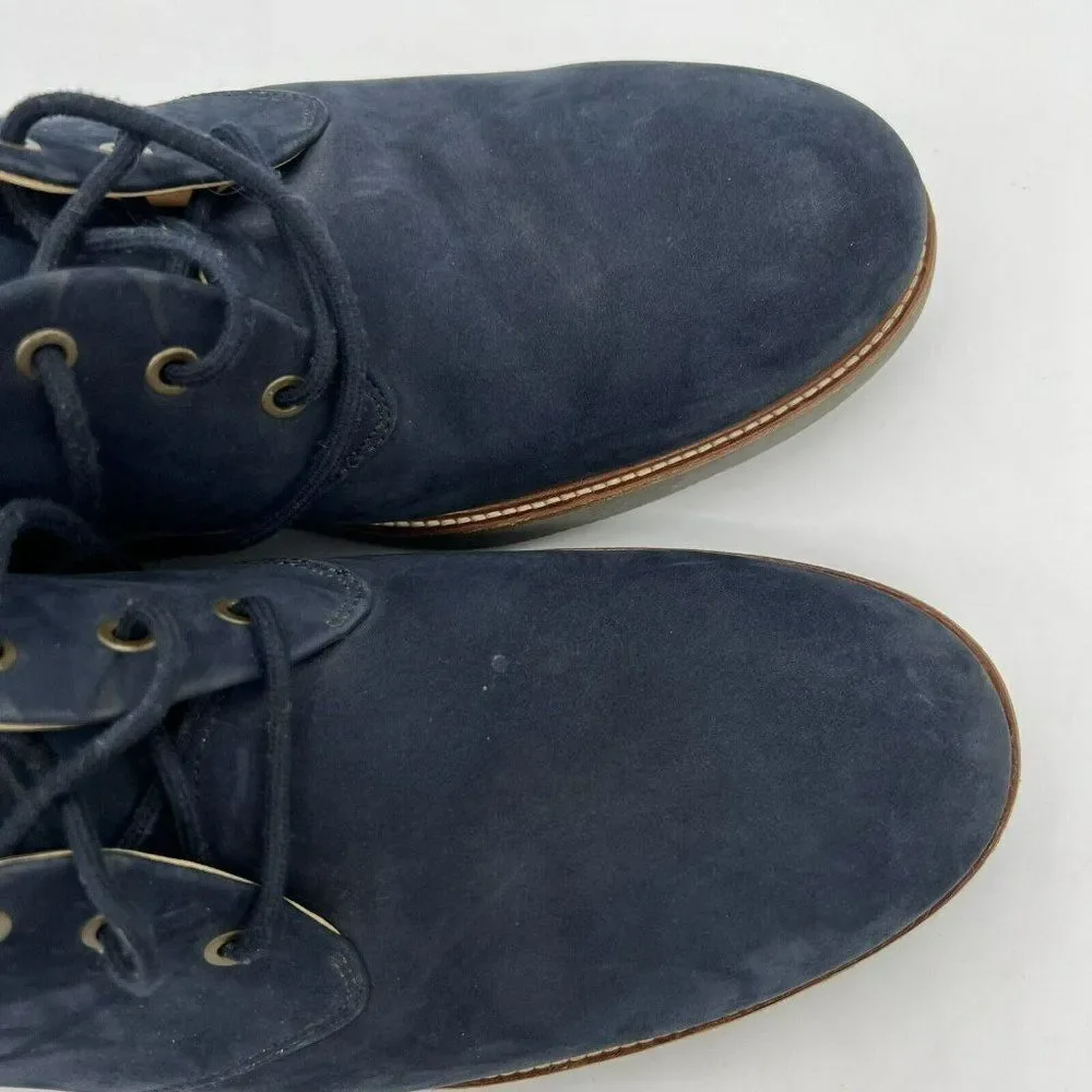 Men’s 14 Samuel Hubbard Re-Boot Navy Nubuck Leather Boots Chukka Style Lace Up